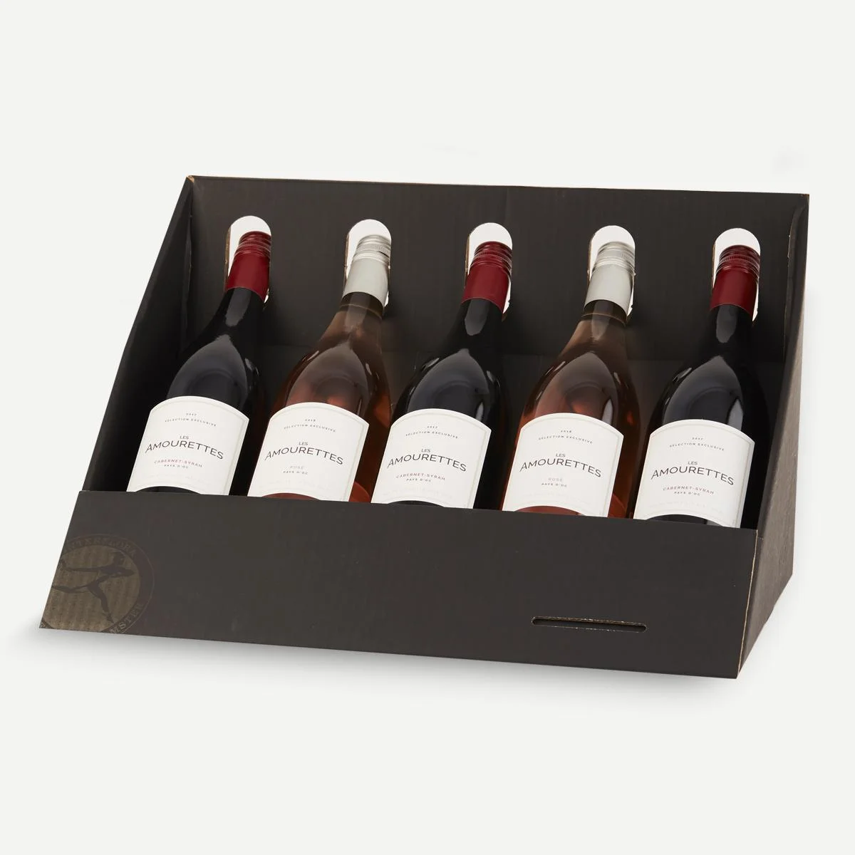 Vingaveæske med 5 fl. vin - efter eget valg